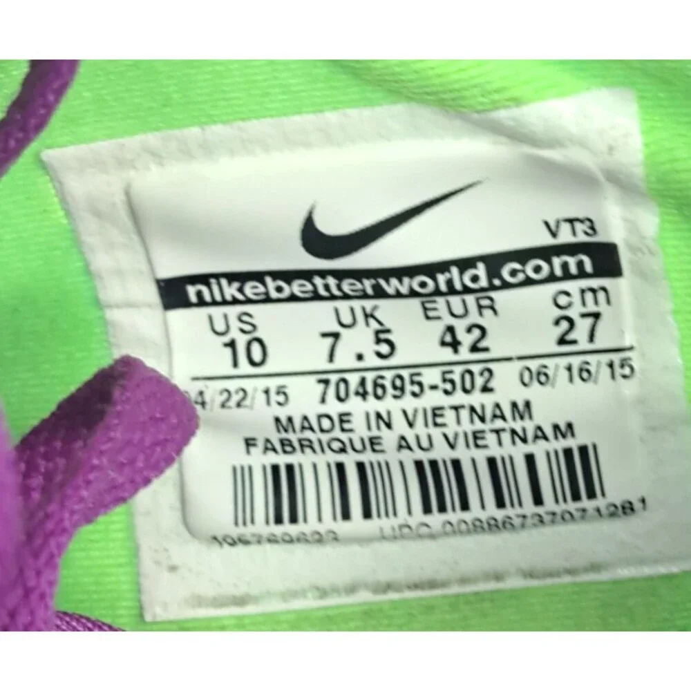 Nike Free 5.0 Purple Pixel Print Running Shoes Sneakers Womens Size 10 42
